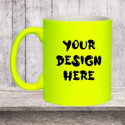 ‘Your Design’ Neon Yellow Mug
