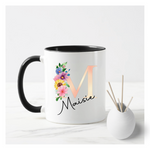 Pearl Pink Floral Letter Mug