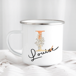 Orange Floral Letter Mug