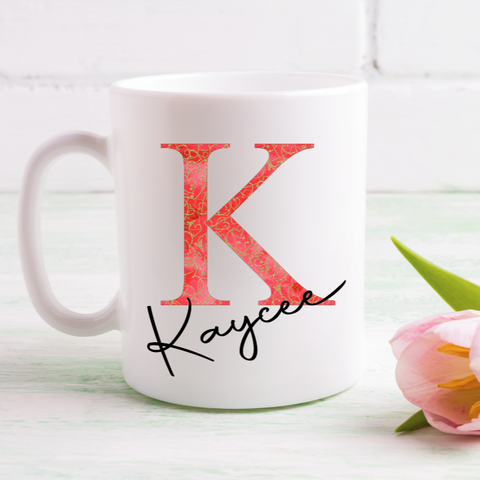 Red & Gold Letter Mug