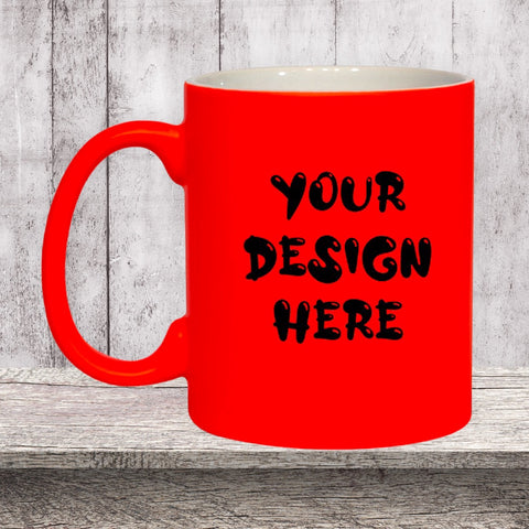 ‘Your Design’ Neon Orange Mug