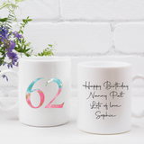 Pink, Blue & Gold Number Mug