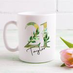 Greenery Number Mug