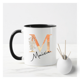 Orange Floral Letter Mug