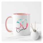 Pink, Blue & Gold Number Mug