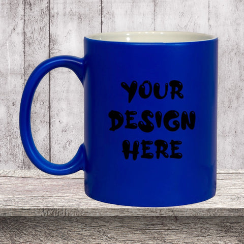 ‘Your Design’ Neon Blue Mug