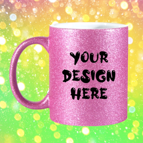 ‘Your Design’ Pink Glitter Mug