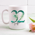 Green & Gold Number Mug