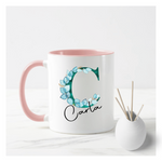 Green Foliage Letters Mug