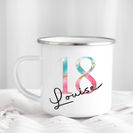 Pink, Blue & Gold Number Mug