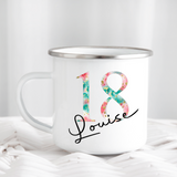 Pink, Green & Gold Number Mug