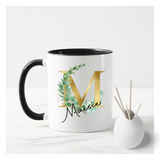 Gold & Green Letters Mug