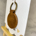 Circle Genuine Leather Pet Tag