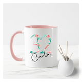 Pink, Green & Gold Number Mug