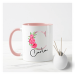 Rose Gold Floral Letter Mug