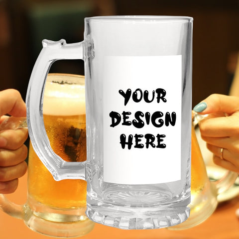 Glass Beer Stein with photo