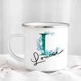 Green Foliage Letters Mug