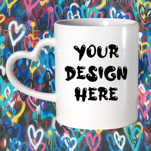 ‘Your Design’ Heart Handle Mug