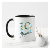 Turquoise Foliage Number Mug