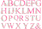Pink Floral Letter Mug