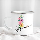 Pearl Pink Floral Letter Mug