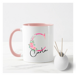 Pink Floral Letter Mug