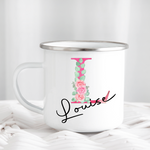 Pink Floral Letter Mug